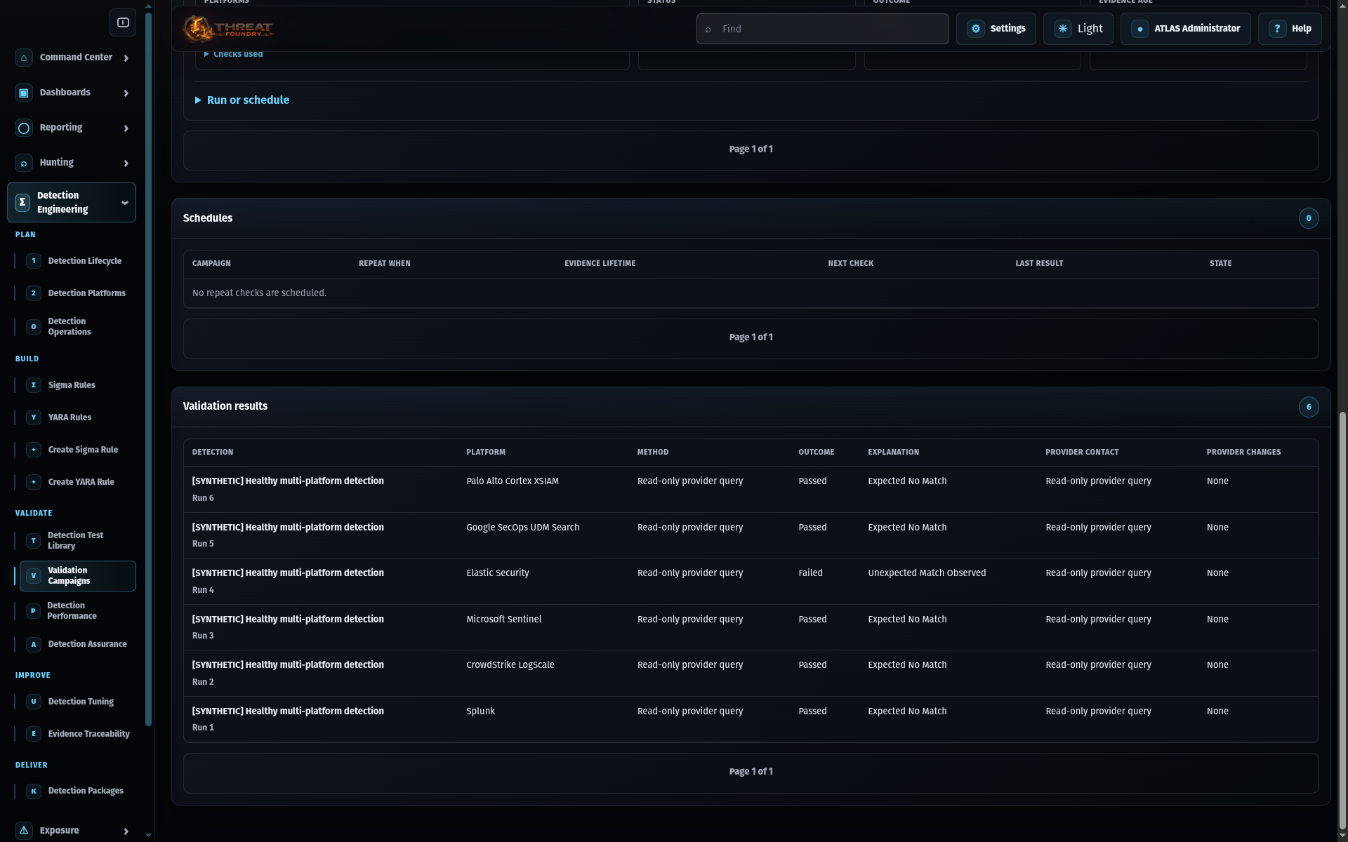 Validation Campaign product view